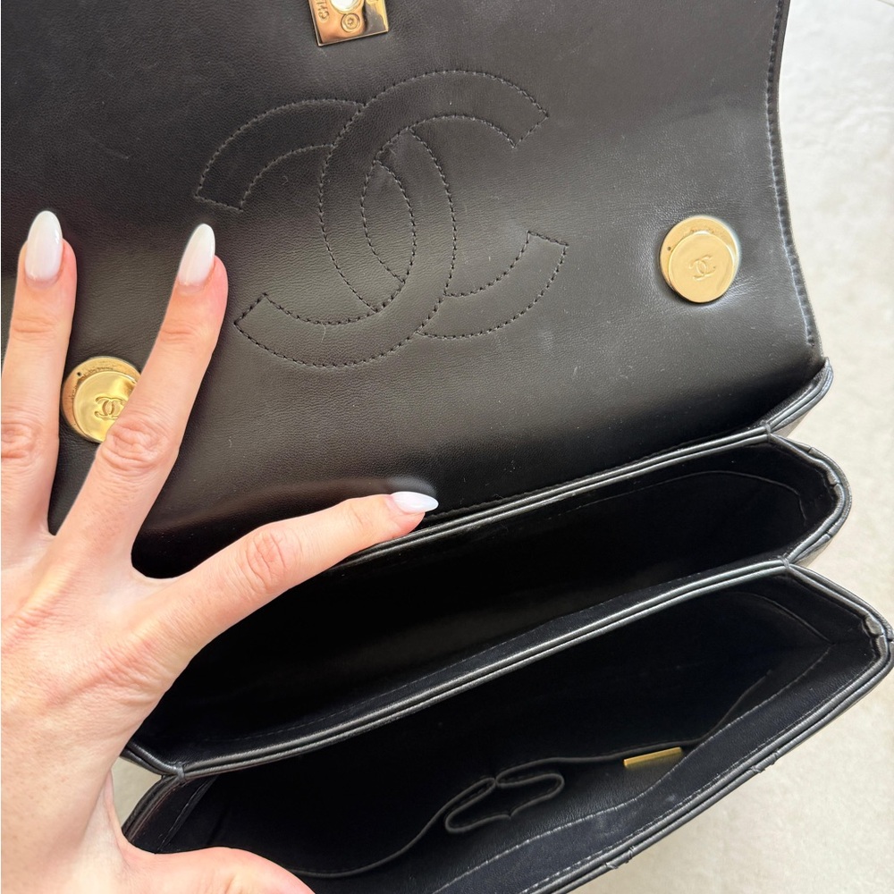Chanel Black Quilted Shoulder Bag with Gold Accents - Picture 13 of 14